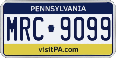 PA license plate MRC9099