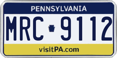 PA license plate MRC9112