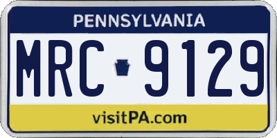 PA license plate MRC9129