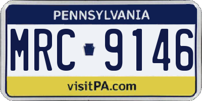 PA license plate MRC9146