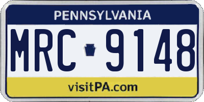 PA license plate MRC9148
