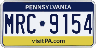 PA license plate MRC9154