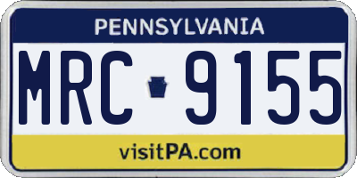 PA license plate MRC9155