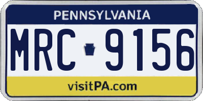 PA license plate MRC9156