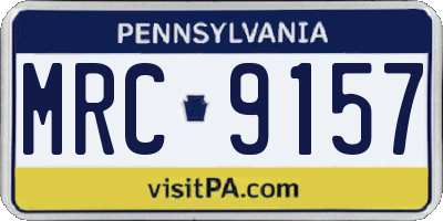 PA license plate MRC9157