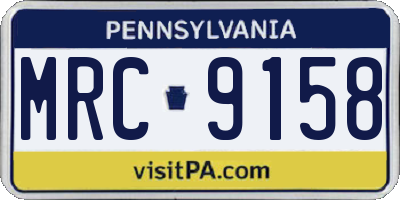 PA license plate MRC9158