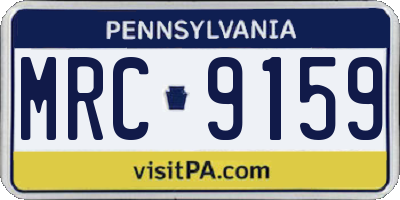 PA license plate MRC9159