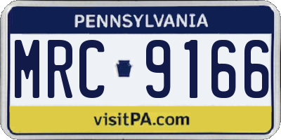 PA license plate MRC9166