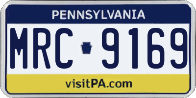 PA license plate MRC9169