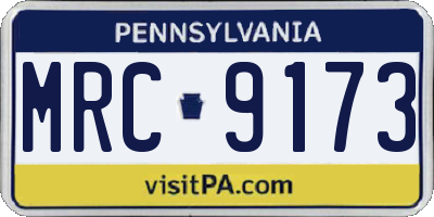 PA license plate MRC9173