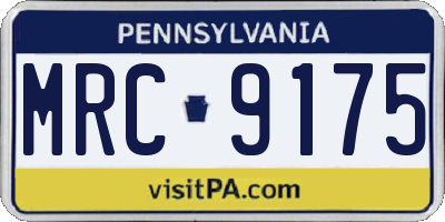 PA license plate MRC9175