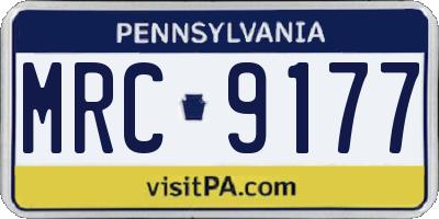 PA license plate MRC9177