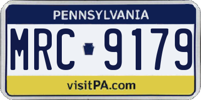 PA license plate MRC9179