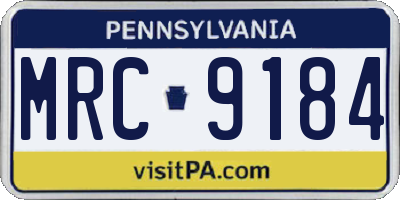 PA license plate MRC9184
