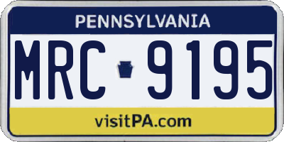PA license plate MRC9195
