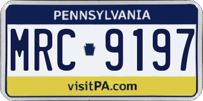 PA license plate MRC9197