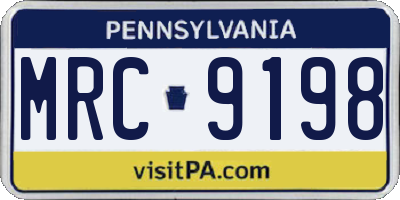 PA license plate MRC9198