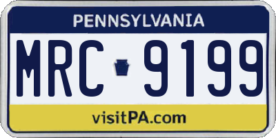 PA license plate MRC9199