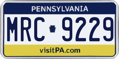 PA license plate MRC9229
