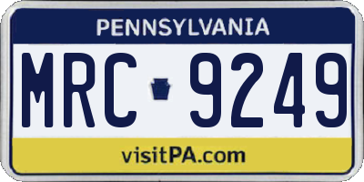 PA license plate MRC9249