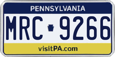 PA license plate MRC9266