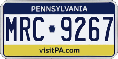 PA license plate MRC9267