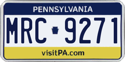 PA license plate MRC9271