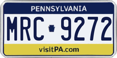 PA license plate MRC9272