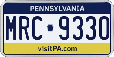 PA license plate MRC9330