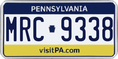 PA license plate MRC9338