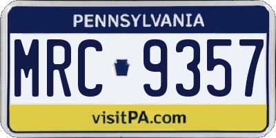 PA license plate MRC9357