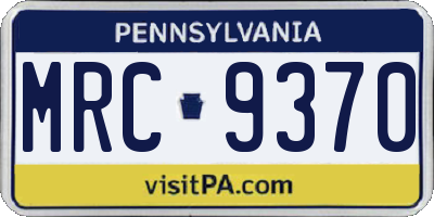 PA license plate MRC9370