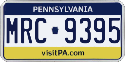 PA license plate MRC9395