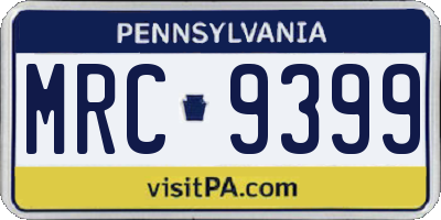 PA license plate MRC9399