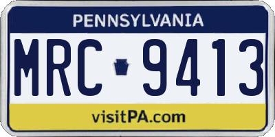 PA license plate MRC9413
