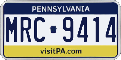 PA license plate MRC9414