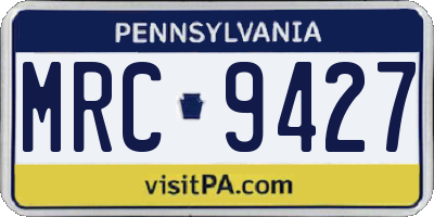 PA license plate MRC9427