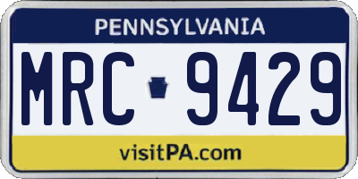 PA license plate MRC9429