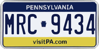 PA license plate MRC9434