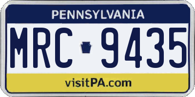 PA license plate MRC9435