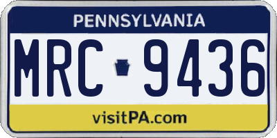 PA license plate MRC9436