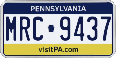 PA license plate MRC9437