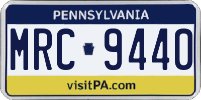 PA license plate MRC9440