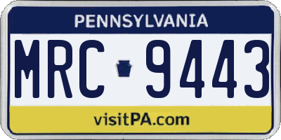 PA license plate MRC9443