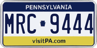 PA license plate MRC9444