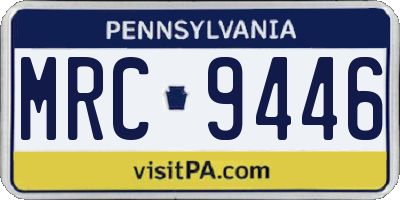 PA license plate MRC9446