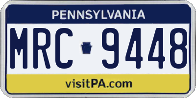 PA license plate MRC9448
