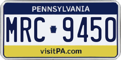 PA license plate MRC9450