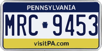 PA license plate MRC9453