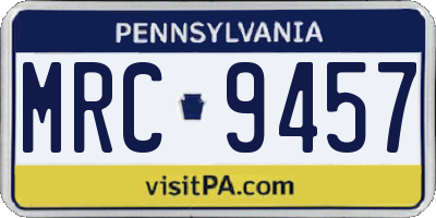 PA license plate MRC9457